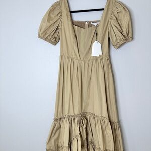 English Factory Tan Midi Dress NWT Size Small